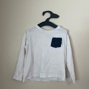 Zara Kids White Long Sleeve Tee with LOL Pocket